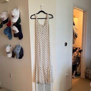 Reformation Black and White Polka Dot Maxi Dress
